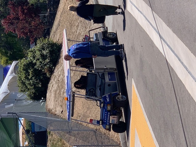MBV volunteer with truck and trailer at event setup