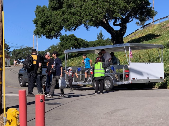 ADA shuttle boarding passengers at Laguna Seca