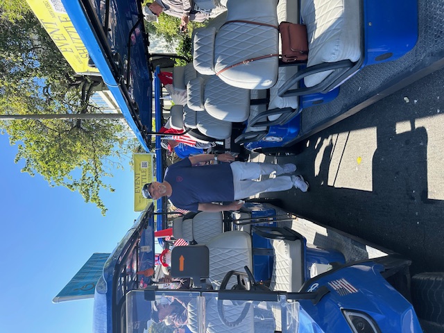 Volunteer ready to drive MBV shuttle at community event